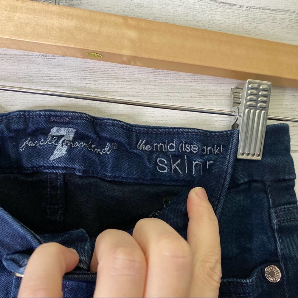 7 for all mankind mid rise skinny ankle jeans - Picture 3 of 6